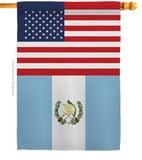 Guatemala US Friendship - Nationality Flags of the World Vertical Impressions Decorative Flags HG140391 Made In USA