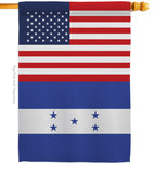 Honduras US Friendship - Nationality Flags of the World Vertical Impressions Decorative Flags HG140397 Made In USA
