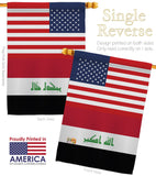 Iraq US Friendship - Nationality Flags of the World Vertical Impressions Decorative Flags HG140404 Made In USA