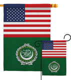 Arab League US Friendship - Nationality Flags of the World Vertical Impressions Decorative Flags HG140281 Made In USA