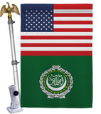 Arab League US Friendship - Nationality Flags of the World Vertical Impressions Decorative Flags HG140281 Made In USA