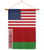 Belarus US Friendship - Nationality Flags of the World Vertical Impressions Decorative Flags HG140295 Made In USA