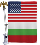 Bulgaria US Friendship - Nationality Flags of the World Vertical Impressions Decorative Flags HG140323 Made In USA