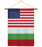 Bulgaria US Friendship - Nationality Flags of the World Vertical Impressions Decorative Flags HG140323 Made In USA