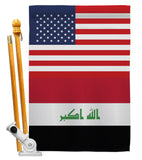 Iraq US Friendship - Nationality Flags of the World Vertical Impressions Decorative Flags HG140404 Made In USA