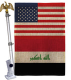 Iraq US Friendship - Nationality Flags of the World Vertical Impressions Decorative Flags HG140404 Made In USA