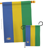 Gabon - Nationality Flags of the World Vertical Impressions Decorative Flags HG140087 Made In USA