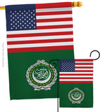 Arab League US Friendship - Nationality Flags of the World Vertical Impressions Decorative Flags HG140281 Made In USA