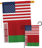 Belarus US Friendship - Nationality Flags of the World Vertical Impressions Decorative Flags HG140295 Made In USA