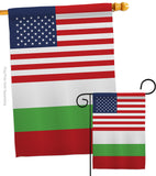 Bulgaria US Friendship - Nationality Flags of the World Vertical Impressions Decorative Flags HG140323 Made In USA