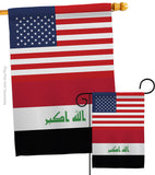 Iraq US Friendship - Nationality Flags of the World Vertical Impressions Decorative Flags HG140404 Made In USA