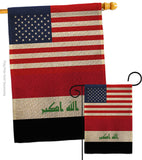 Iraq US Friendship - Nationality Flags of the World Vertical Impressions Decorative Flags HG140404 Made In USA