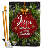 Jesus is the Reason - Nativity Winter Vertical Impressions Decorative Flags HG191059 Made In USA