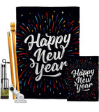 Happy New Year - New Year Winter Vertical Impressions Decorative Flags HG192330 Made In USA