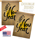 Happy New Year - New Year Winter Vertical Impressions Decorative Flags HG191048 Made In USA