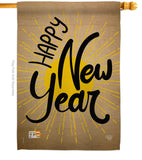 Happy New Year - New Year Winter Vertical Impressions Decorative Flags HG191048 Made In USA