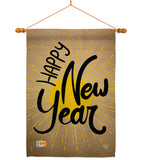 Happy New Year - New Year Winter Vertical Impressions Decorative Flags HG191048 Made In USA