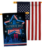 We Will Never Forget - Patriotic Americana Horizontal Impressions Decorative Flags HG130396 Made In USA