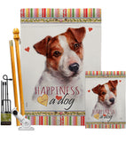 Jack Russell Terrier Happiness - Pets Nature Vertical Impressions Decorative Flags HG110136 Made In USA