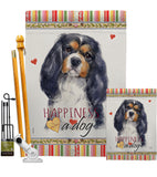 Cavalier Spaniel Happiness - Pets Nature Vertical Impressions Decorative Flags HG110155 Made In USA