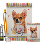 Shorthair Chihuahua Happiness - Pets Nature Vertical Impressions Decorative Flags HG110167 Made In USA