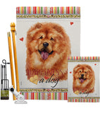 Chow Chow Happiness - Pets Nature Vertical Impressions Decorative Flags HG110169 Made In USA