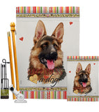 German Shepherd Happiness - Pets Nature Vertical Impressions Decorative Flags HG110190 Made In USA