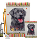 Labrador Happiness - Pets Nature Vertical Impressions Decorative Flags HG110193 Made In USA