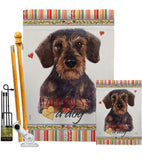 Miniature Dachshund Happiness - Pets Nature Vertical Impressions Decorative Flags HG110196 Made In USA
