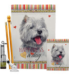 Westie Happiness - Pets Nature Vertical Impressions Decorative Flags HG110232 Made In USA