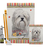 Lhasa Apso Happiness - Pets Nature Vertical Impressions Decorative Flags HG110236 Made In USA