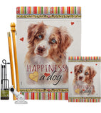Red Australian Shepherd Happiness - Pets Nature Vertical Impressions Decorative Flags HG110241 Made In USA