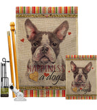 Gray Boston Terrier Happiness - Pets Nature Vertical Impressions Decorative Flags HG110242 Made In USA