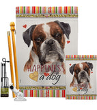 Brindle Boxer Happiness - Pets Nature Vertical Impressions Decorative Flags HG110243 Made In USA