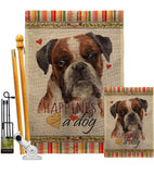 Brindle Boxer Happiness - Pets Nature Vertical Impressions Decorative Flags HG110243 Made In USA