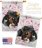 Dachshund Floral - Pets Nature Vertical Impressions Decorative Flags HG110132 Made In USA