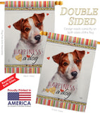 Jack Russell Terrier Happiness - Pets Nature Vertical Impressions Decorative Flags HG110136 Made In USA