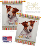Jack Russell Terrier Happiness - Pets Nature Vertical Impressions Decorative Flags HG110136 Made In USA