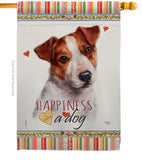 Jack Russell Terrier Happiness - Pets Nature Vertical Impressions Decorative Flags HG110136 Made In USA