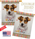 Russell Terrier Happiness - Pets Nature Vertical Impressions Decorative Flags HG110138 Made In USA