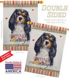 Cavalier Spaniel Happiness - Pets Nature Vertical Impressions Decorative Flags HG110155 Made In USA