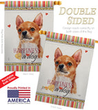 Shorthair Chihuahua Happiness - Pets Nature Vertical Impressions Decorative Flags HG110167 Made In USA