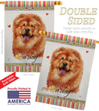 Chow Chow Happiness - Pets Nature Vertical Impressions Decorative Flags HG110169 Made In USA