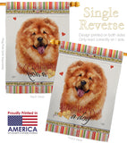 Chow Chow Happiness - Pets Nature Vertical Impressions Decorative Flags HG110169 Made In USA