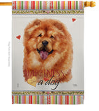 Chow Chow Happiness - Pets Nature Vertical Impressions Decorative Flags HG110169 Made In USA