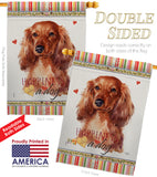 Long Hair Dachshund Happiness - Pets Nature Vertical Impressions Decorative Flags HG110170 Made In USA