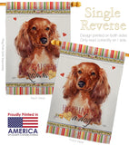 Long Hair Dachshund Happiness - Pets Nature Vertical Impressions Decorative Flags HG110170 Made In USA