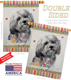 Havanese Happiness - Pets Nature Vertical Impressions Decorative Flags HG110185 Made In USA