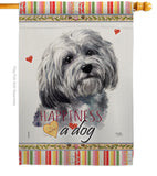 Havanese Happiness - Pets Nature Vertical Impressions Decorative Flags HG110185 Made In USA