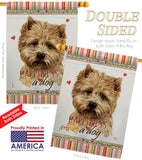Cairn Terrier Happiness - Pets Nature Vertical Impressions Decorative Flags HG110189 Made In USA